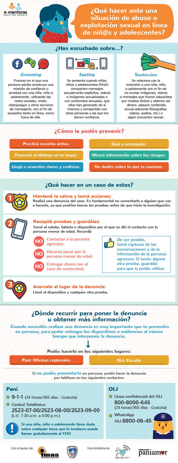¿Qué hacer ante una situación de abuso o explotación sexual en línea de niñ@s y adolescentes?