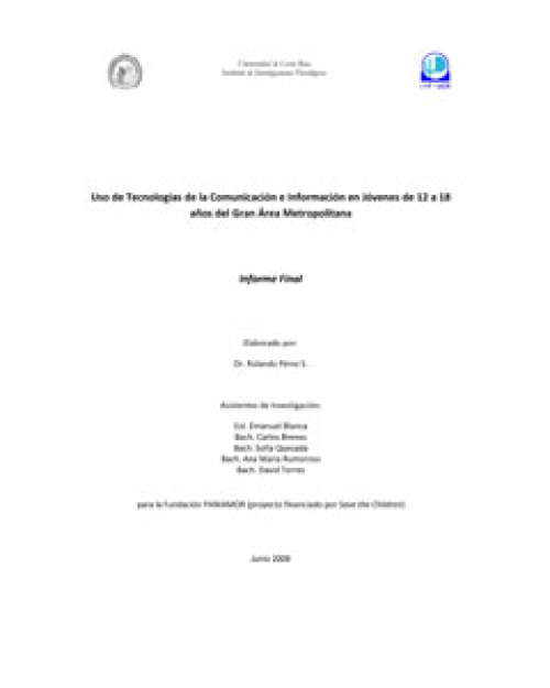 Uso de Tecnologías de la Comunicación e Información en Jóvenes de 12 a 18 años del Gran Área Metropolitana