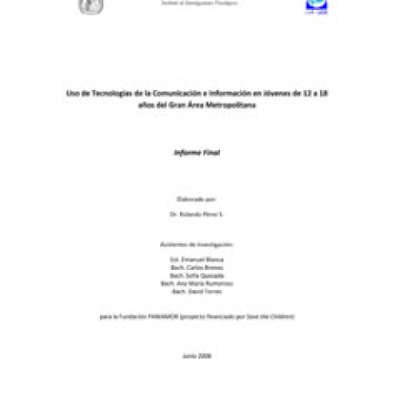 Uso de Tecnologías de la Comunicación e Información en Jóvenes de 12 a 18 años del Gran Área Metropolitana